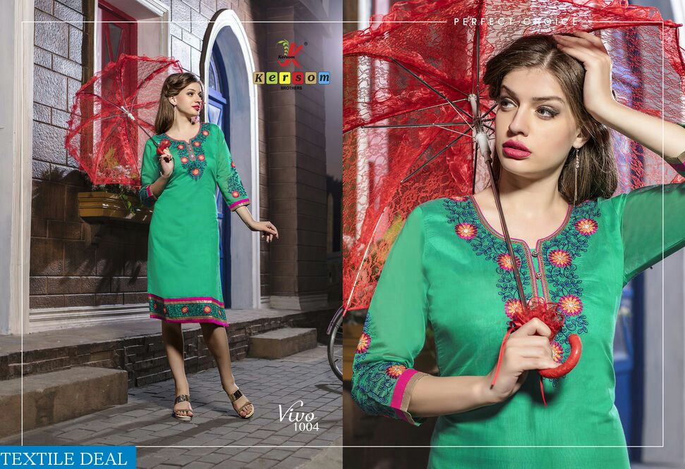 kersom vivo Wholesale kora Silk Ready made kurtis